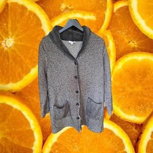 J.Jill‎ Black and White Button Up Coat Size Small